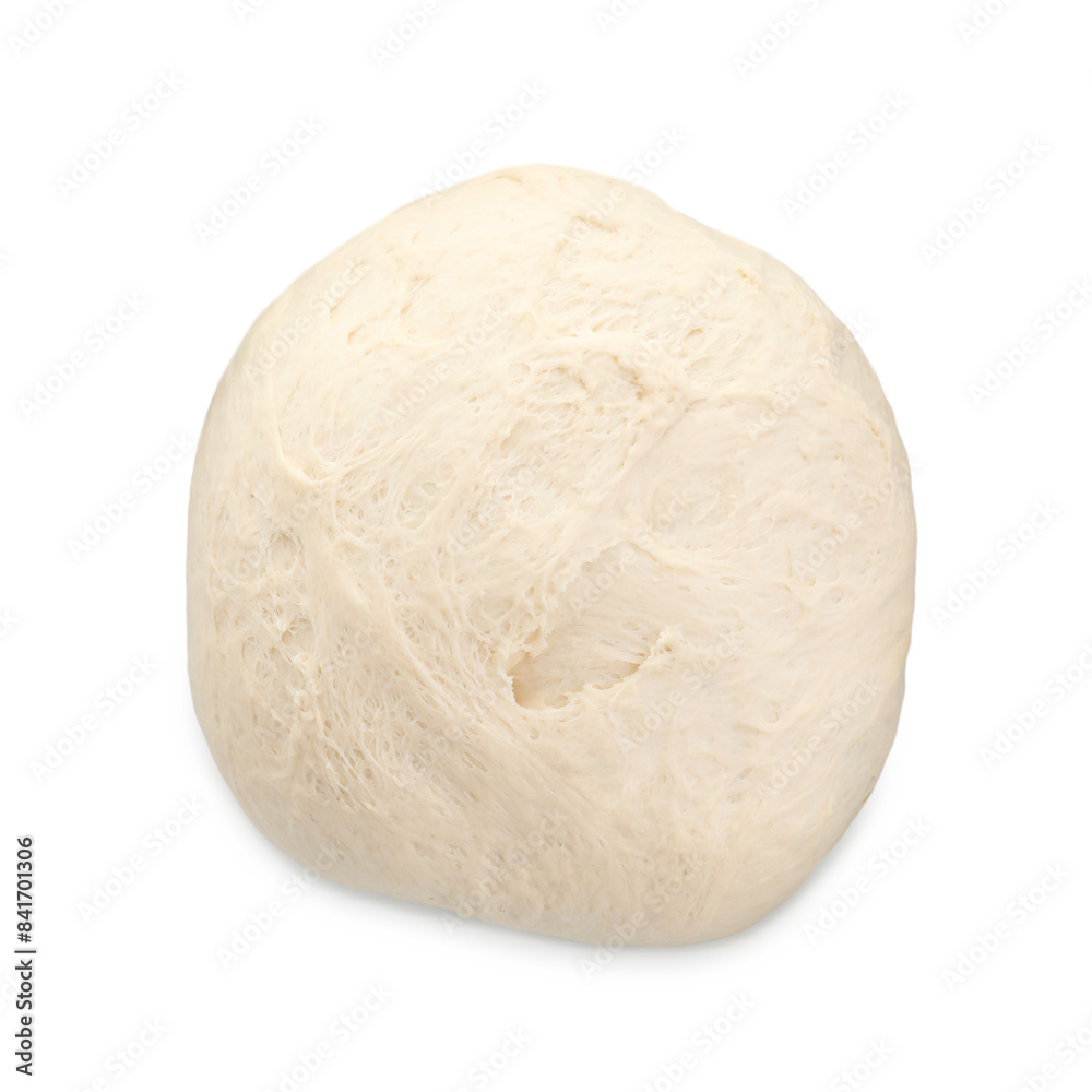 Fresh raw homemade dough isolated on white, top view Fresh raw homemade dough isolated on white, top view