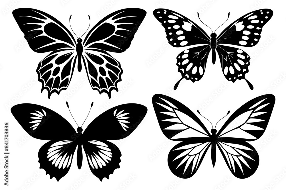 Obraz premium Butterfly silhouette vector illustration