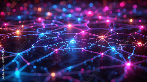 abstract net illustration, interconnected, synchronism, universe galaxy