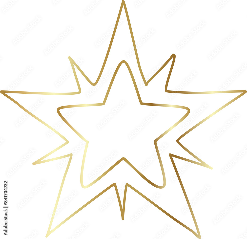 Gold star icon. Hand drawn style Gold star icon. Hand drawn style