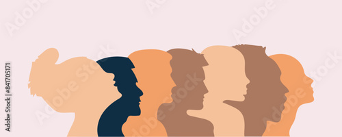 cross cultural racial equality multi ethical diversity people woman man power discrimination concept