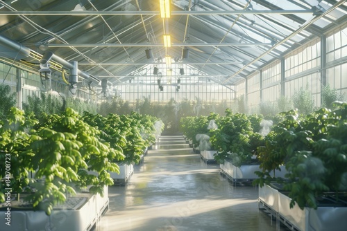Futuristic High-Tech Greenhouse: Automated Environment for Genetically Modified Plants