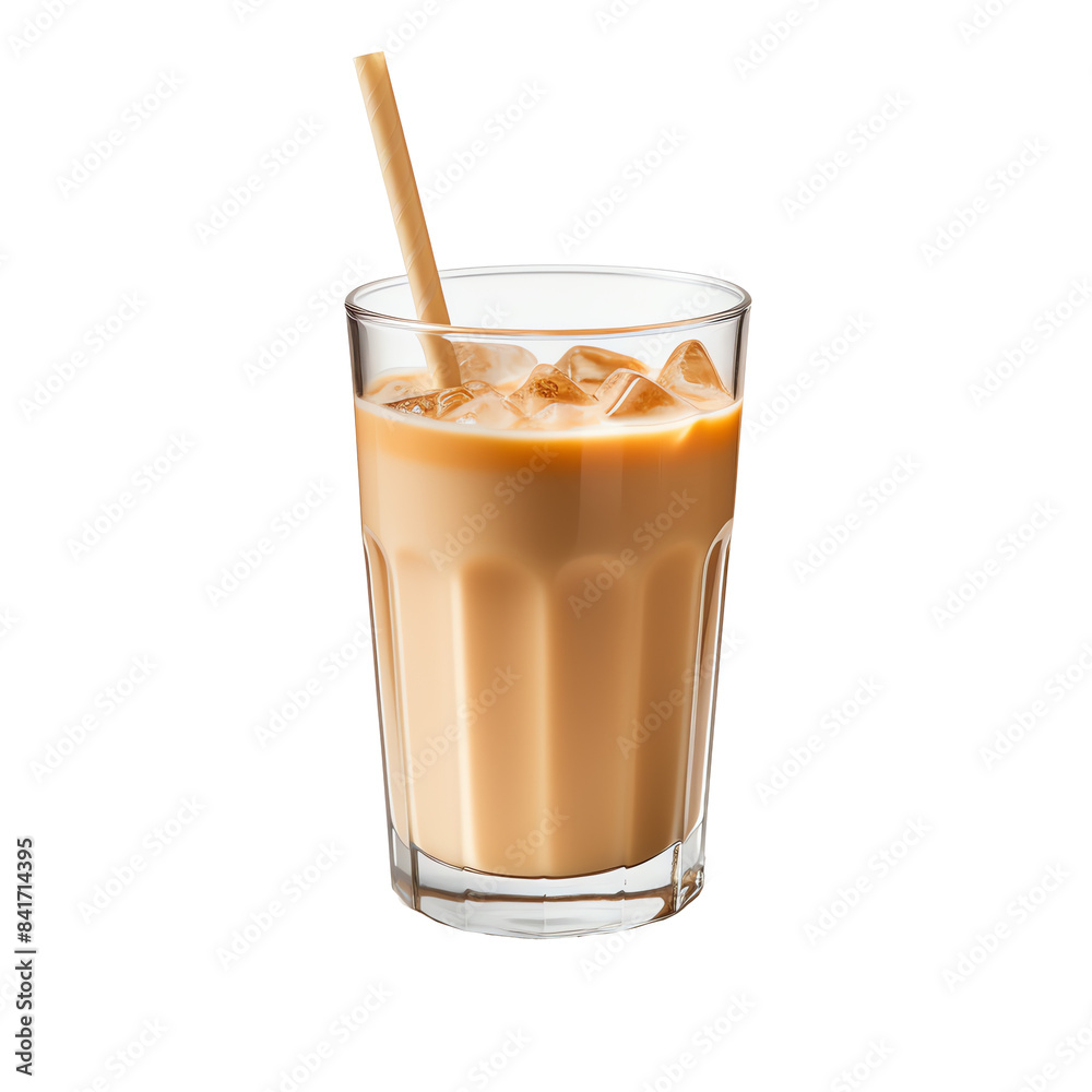 glass of ice coffee and milk, PNG glass of ice coffee and milk, PNG