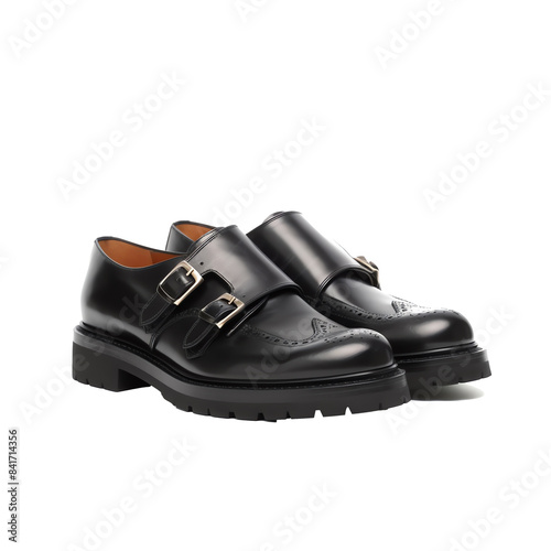 black leather shoes