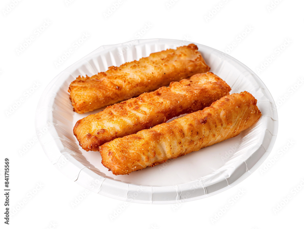 a plate of fried fish sticks a plate of fried fish sticks