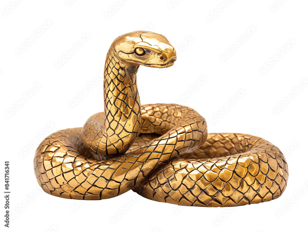 Fototapeta premium a gold snake statue on a white background