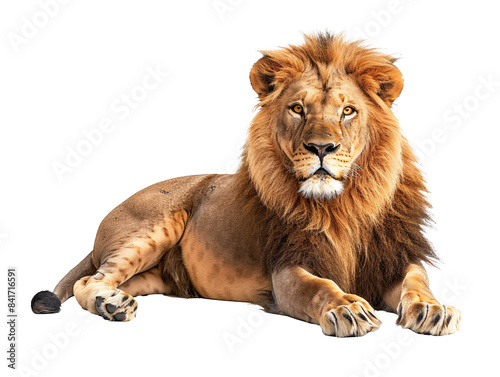 a lion lying down on the floor