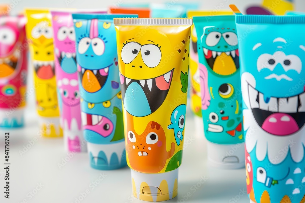 Child Friendly Toothpaste Packaging With Fun Colorful Designs And 