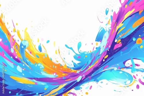 A splash of urban energy bursts forth in the form of neon graffiti, its vibrant colors contrasting sharply with the white background
