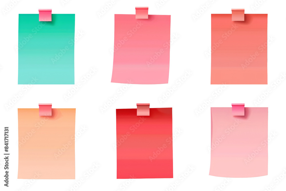 a group of colorful papers with tape a group of colorful papers with tape