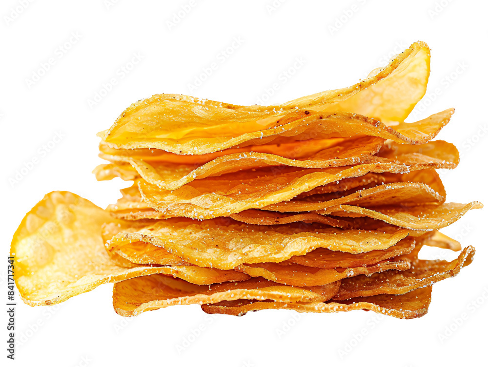 a stack of potato chips a stack of potato chips