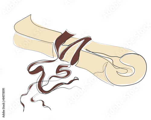 Hand drawn line art vector of Classic literature elements set. Ancient books and love for literature.