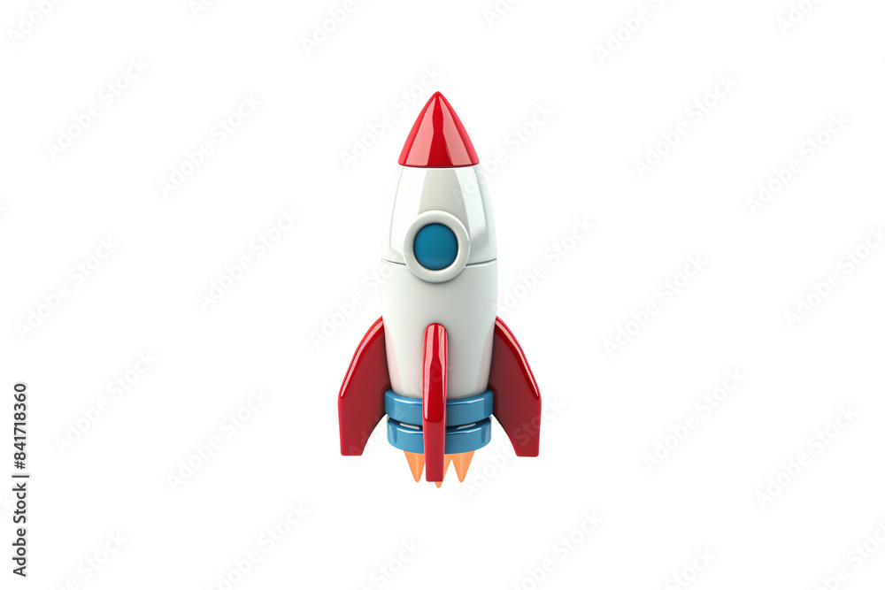 a toy rocket in the air Stock Photo Adobe Stock