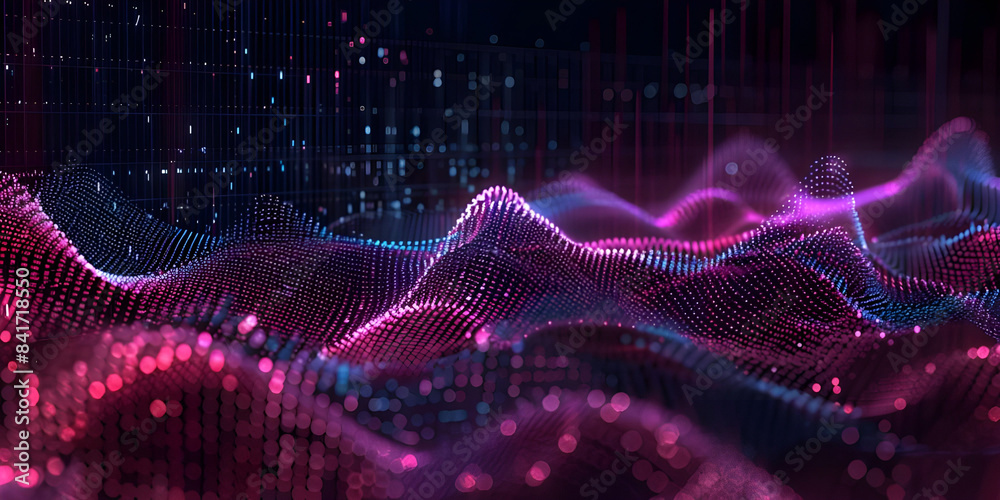 Matrix Waves: Digital Data Waveform Background, Data Pulse: Digital Matrix Waveform Background - Ai Generated Matrix Waves: Digital Data Waveform Background, Data Pulse: Digital Matrix Waveform Background - Ai Generated