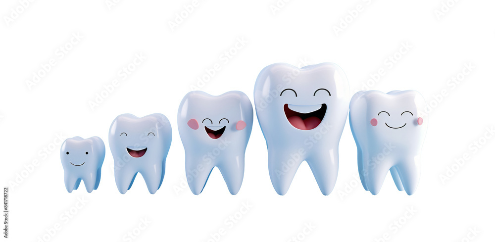 a group of teeth with smiling faces a group of teeth with smiling faces
