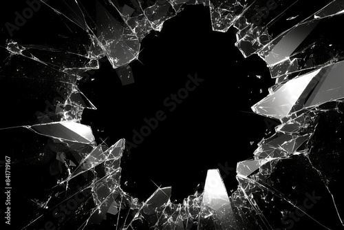 A close-up digital illustration showcases a broken screen in black and white, the detailed cracks resembling permanent scars on a once-pristine surface