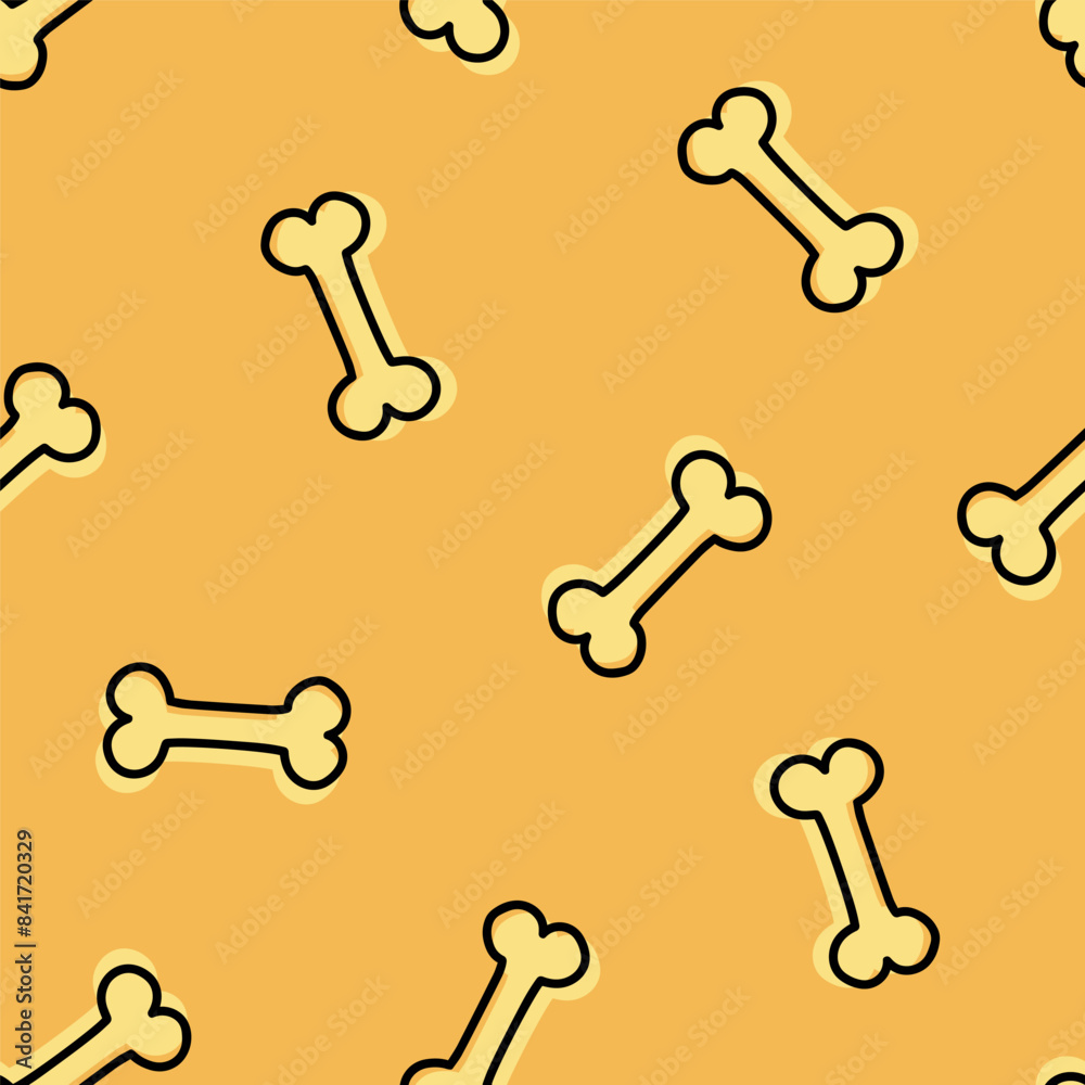 Beige seamless pattern with bones Beige seamless pattern with bones