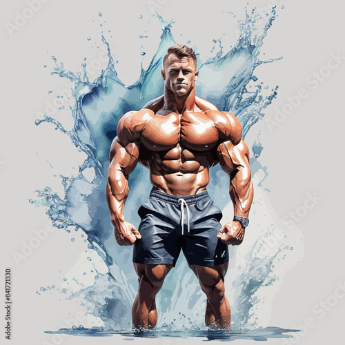 Bodybuilding Ilustration Design Very Cool