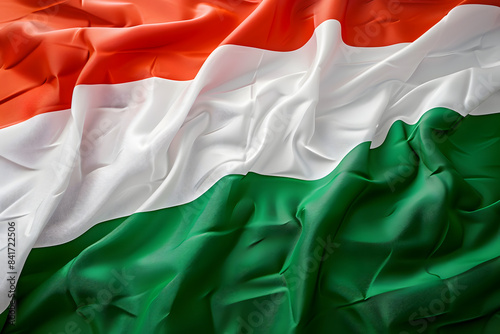 The clean and vibrant flag of Hungary, depicted realistically with no artistic effects, showing crisp details and bright colors 