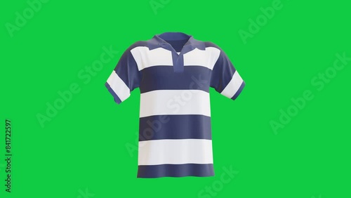 POLO SHIRT Black T SHIRT SPIN ANIMATION green background 