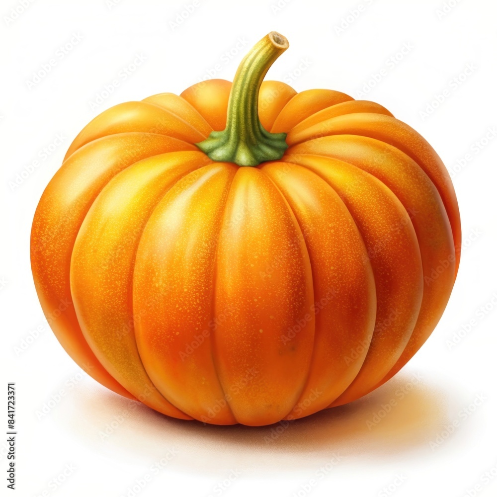 Obraz premium A bright orange pumpkin, on a white background
