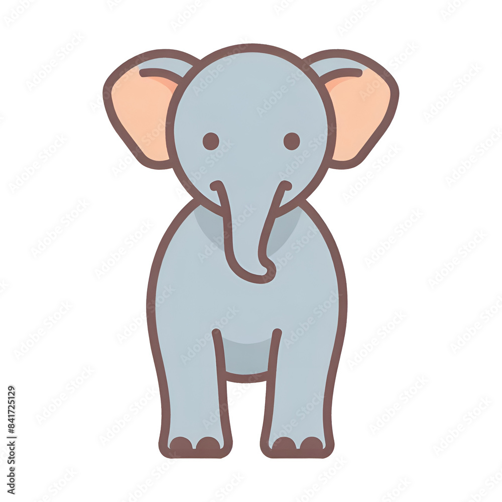 Fototapeta premium Elephant transparent, cute icon, simple icon, PNG, can be used easily and conveniently.