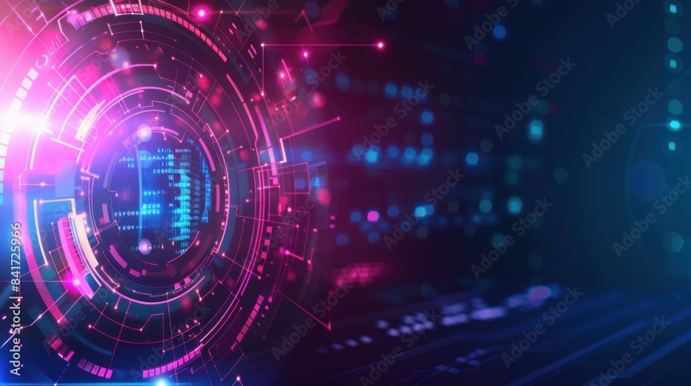 Abstract digital interface with circular design Abstract digital interface with circular design