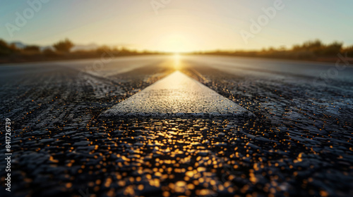 A straight road on leading to the horizon, symbolizing progress and adventure.  © Edgar Martirosyan