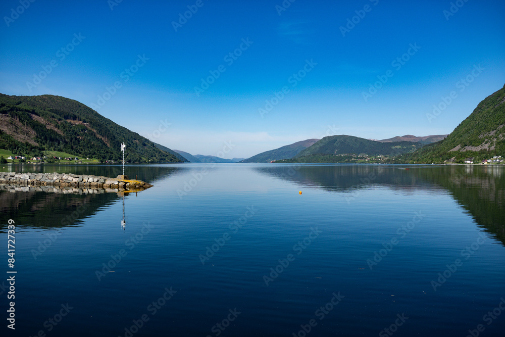 Naklejka premium fjord and mountains