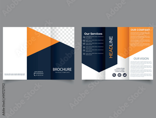Corporate business trifold brochure template. Brochure design, brochure template. Creative and Professional tri fold brochure vector design.