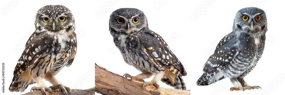Fototapeta premium Three Barking Owl on Branches