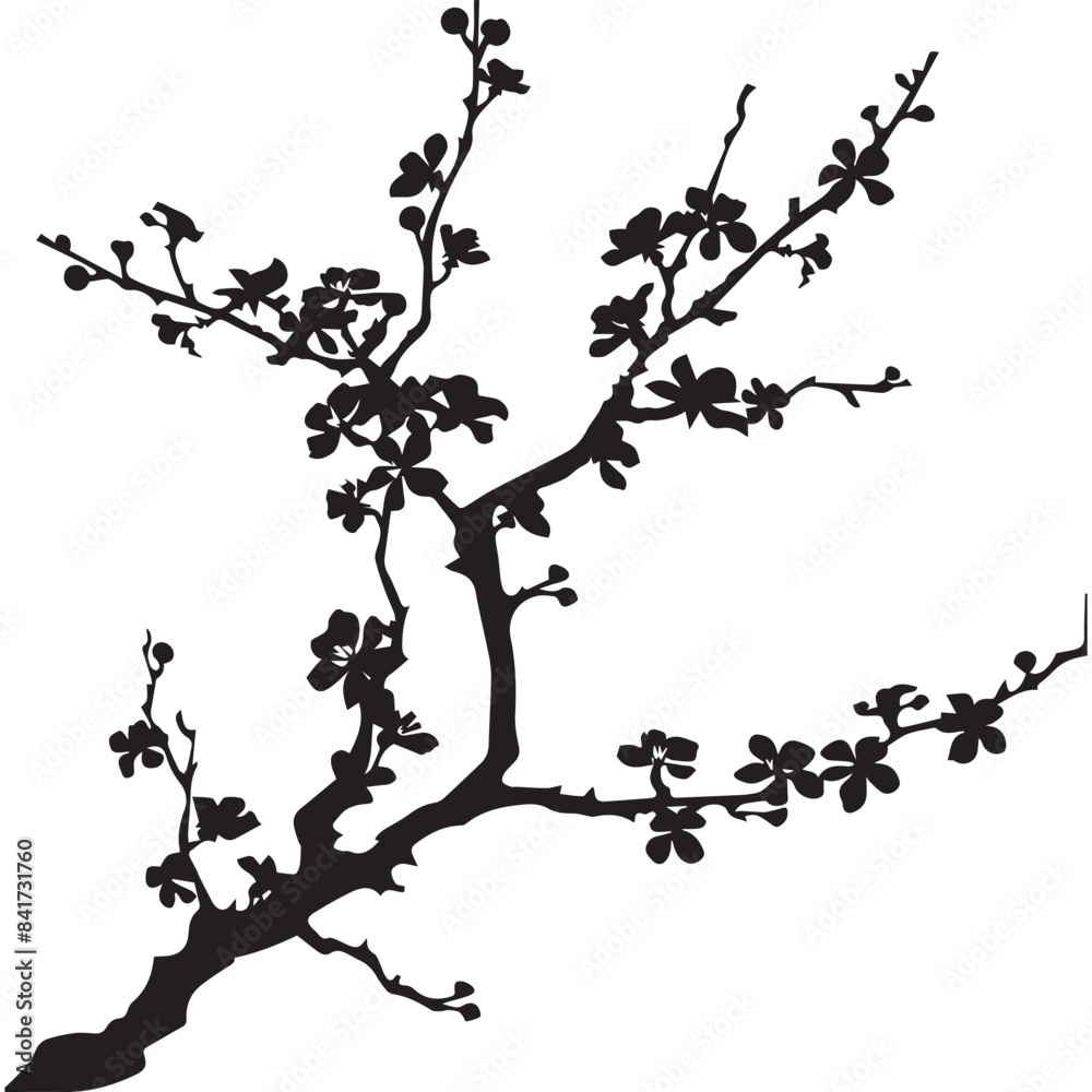 Flat design flower silhouettes illustration Flat design flower silhouettes illustration