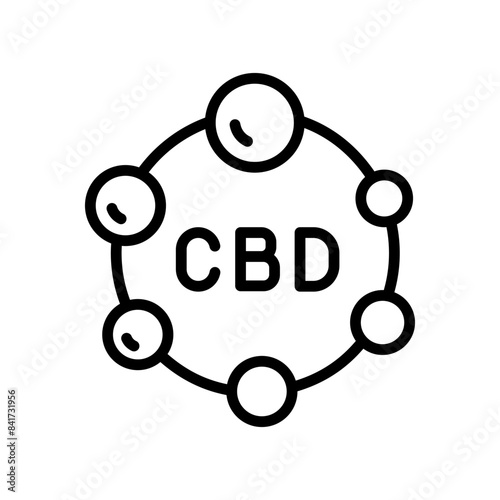 Medical marijuana or CBD weed extract pills, vector symbol. Cannabis capsule line icon. CBD capsules for mental health, relaxation and depression treatment. Simple sign isolated on white background.