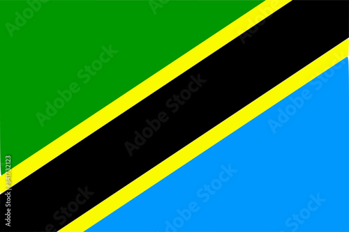 Free Download The flag of Tanzania. Flag icon. Standard color. Standard size. A rectangular flag. Computer illustration. Digital illustration. Vector illustration. - GFXLoad
