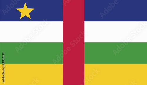 The flag of central african republic. Flag icon. Standard color. Standard size. A rectangular flag. Computer illustration. Digital illustration. Vector illustration.