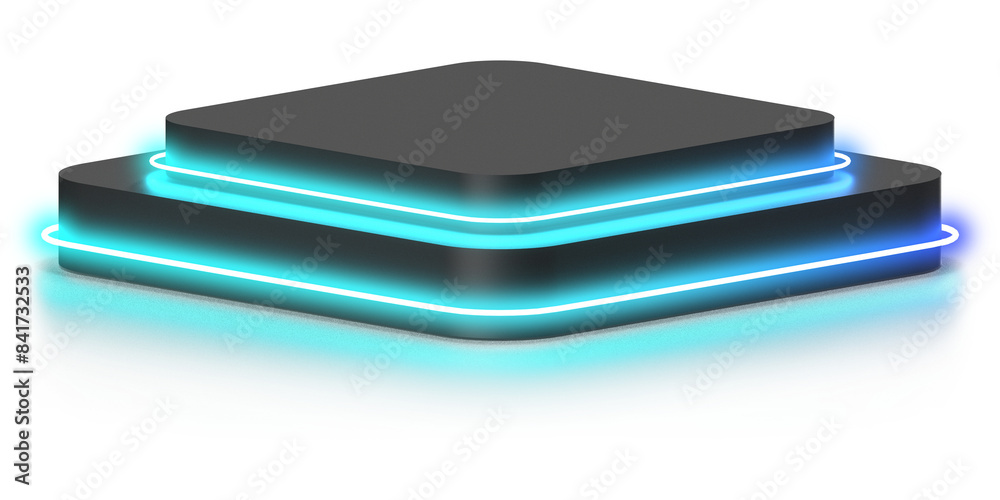 3d podium with blue purple gradient neon light 3d podium with blue purple gradient neon light