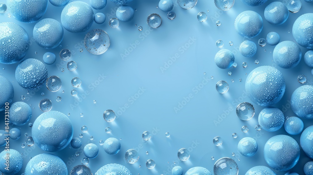Multiple blue spheres in air 3d Multiple blue spheres in air 3d