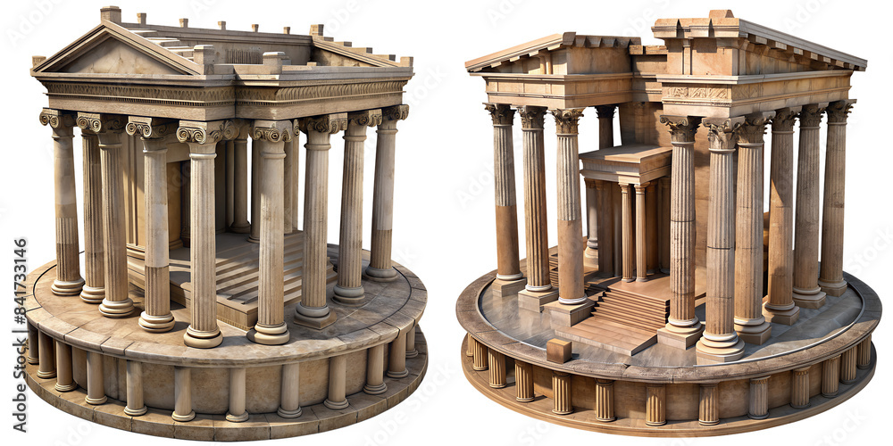 3D Render of the Roman Forum in Ancient Rome, highly detailed isolated ...