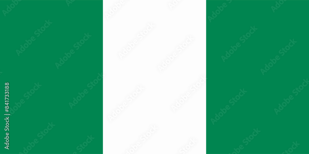 The flag of Nigeria. Flag icon. Standard color. Standard size. A rectangular flag. Computer illustration. Digital illustration. Vector illustration. The flag of Nigeria. Flag icon. Standard color. Standard size. A rectangular flag. Computer illustration. Digital illustration. Vector illustration.