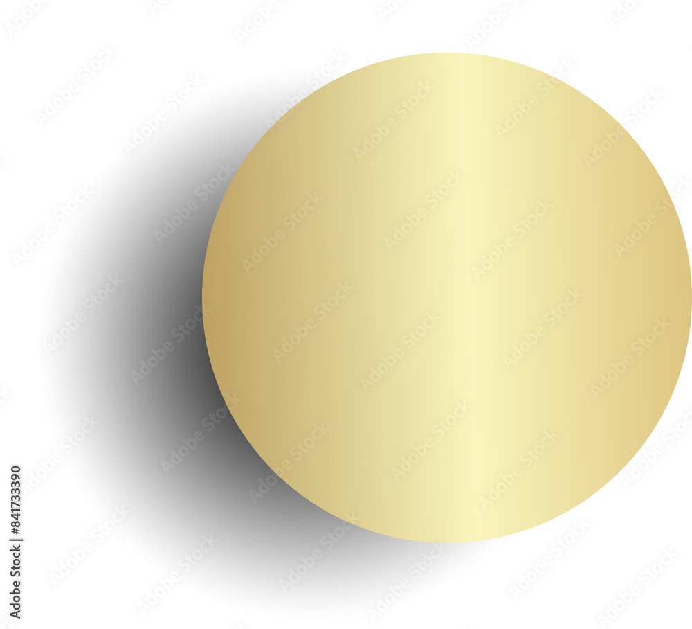 Gold paper circle and shadow Gold paper circle and shadow