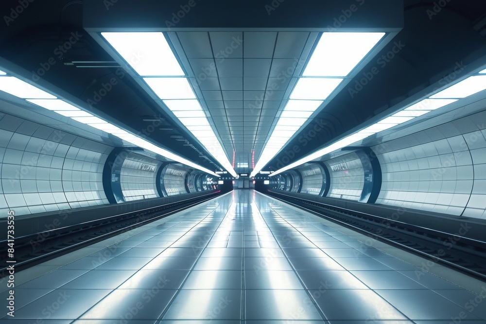 Experience the sleek, modern design of a bustling subway station with futuristic lighting and bustling commuters. Experience the sleek, modern design of a bustling subway station with futuristic lighting and bustling commuters.