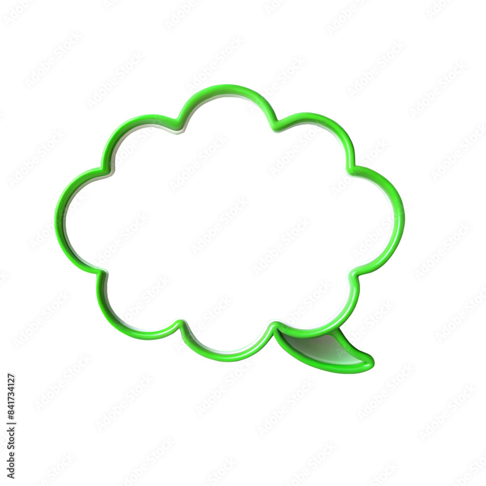 thinking bubble green outline isolated on white background thinking bubble green outline isolated on white background
