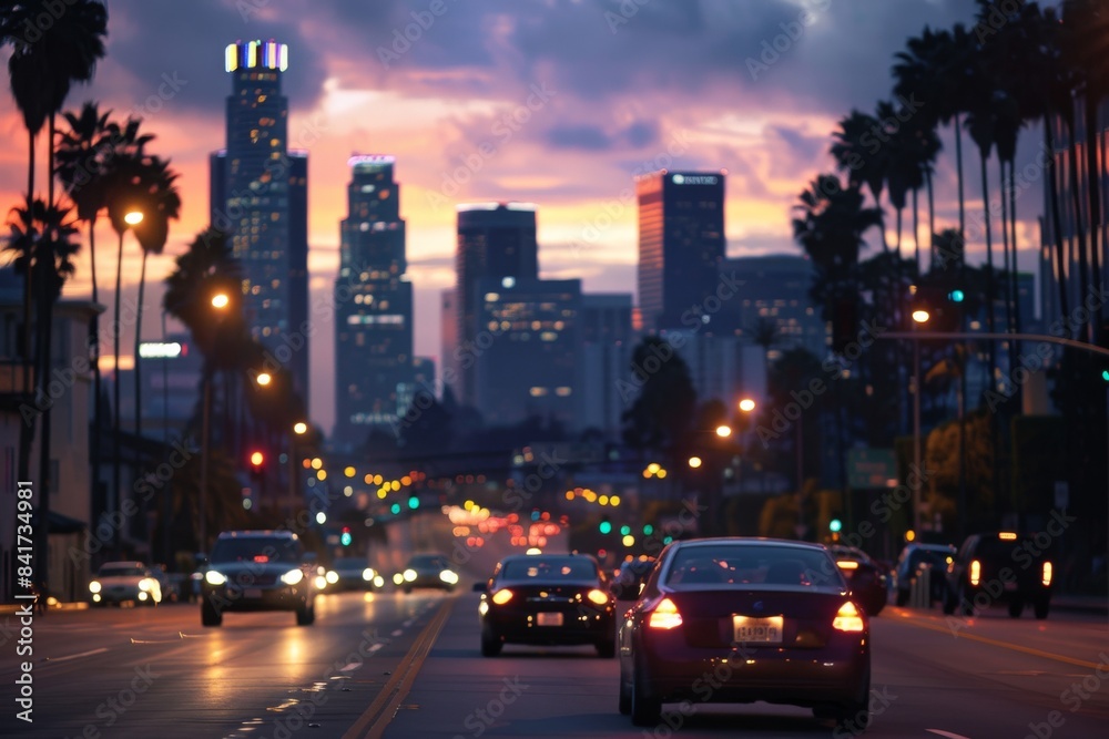 Experience the tranquility of a peaceful urban scene as the sun sets, casting a warm glow over the city and igniting the mesmerizing sparkle of city lights. Experience the tranquility of a peaceful urban scene as the sun sets, casting a warm glow over the city and igniting the mesmerizing sparkle of city lights.