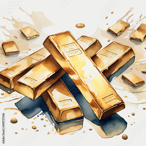 Gold Bar Ilustration Design Very Cool