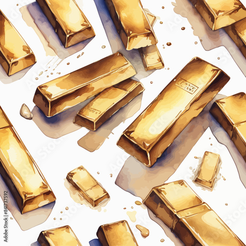 Gold Bar Ilustration Design Very Cool