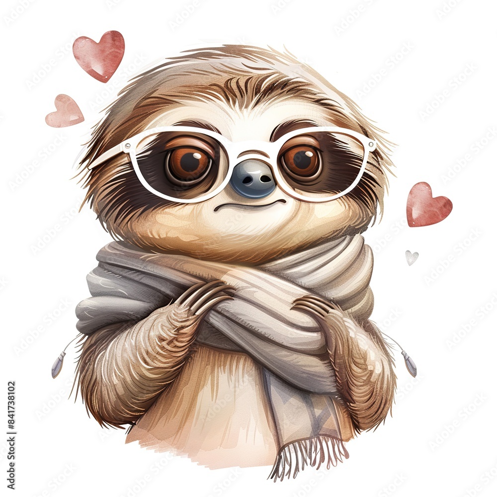 Fototapeta premium Sloth Romantic fashion