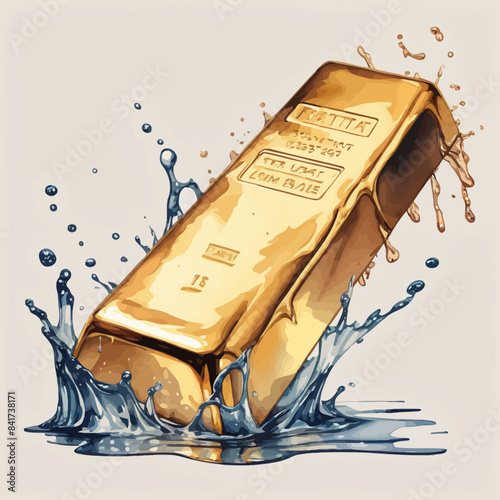 Gold Bar Ilustration Design Very Cool