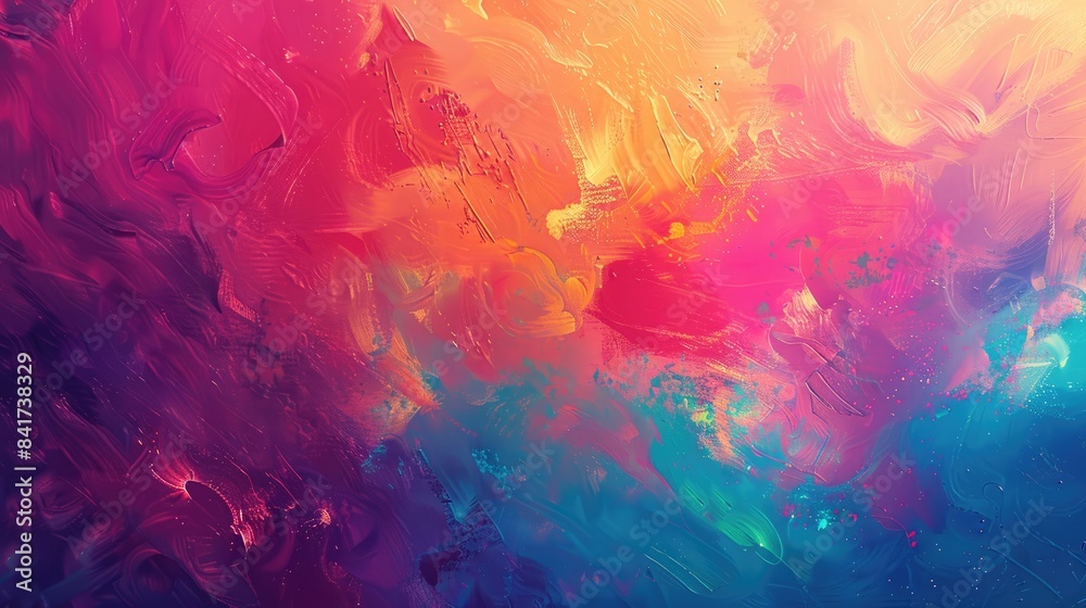 Fototapeta premium Digital painting of a vibrant multicolored background