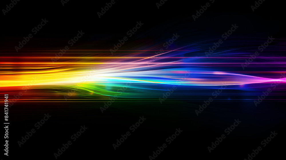 Creative black background with rainbow flare