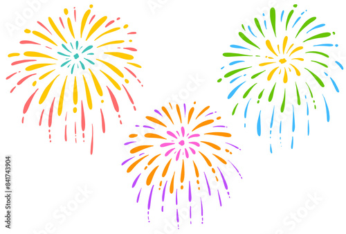 打ち上げ花火のイラスト　カラー